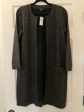 Ann Taylor Factory Coatigan, Size S, Dark Heathered Gray